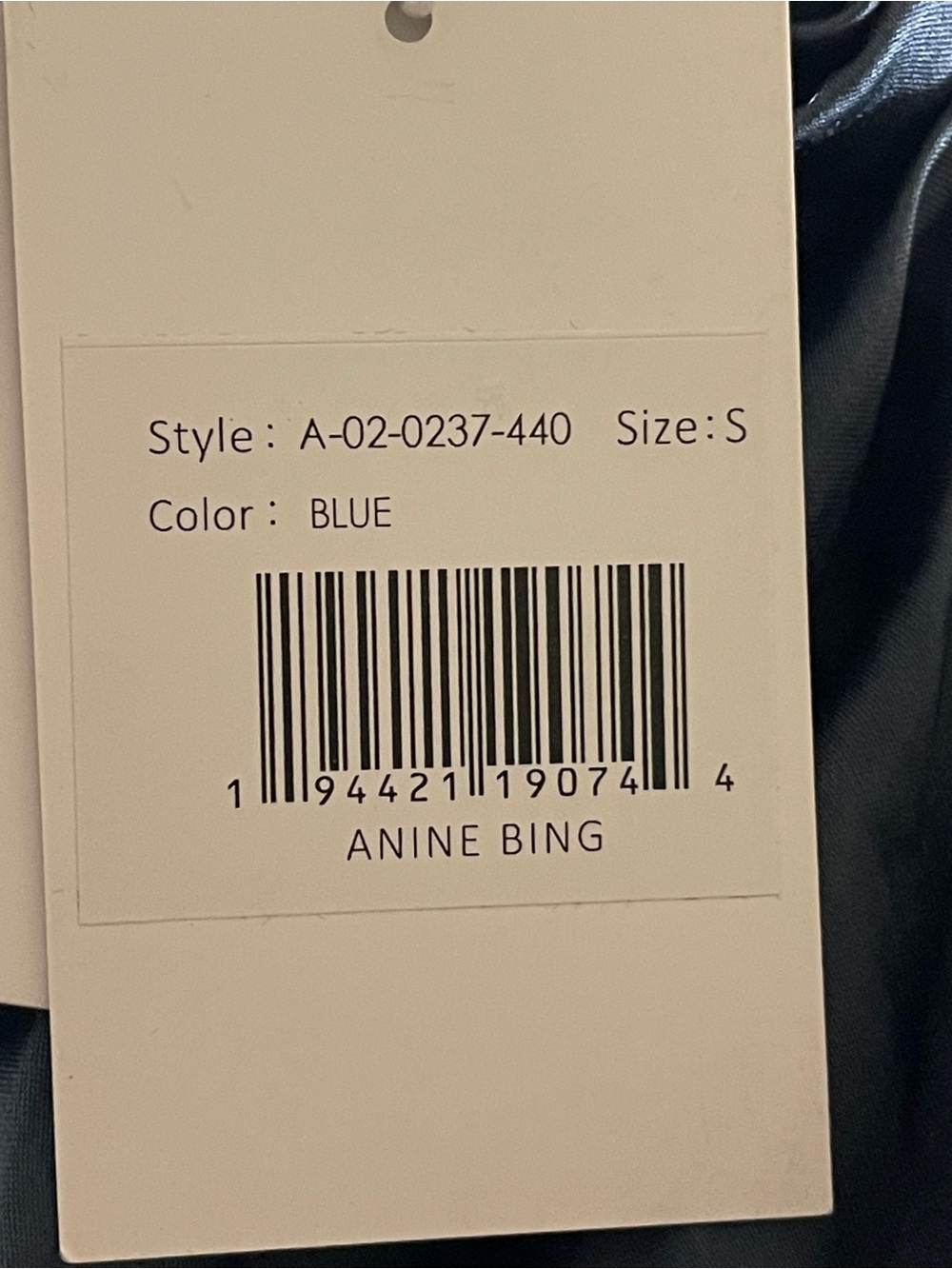 ANINE BING Samantha Dress Steel Blue 100% Silk Satin Mock Neck Bias Cut Size S - Picture 12 of 16